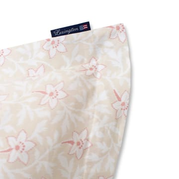 Flower Print Cotton Sateen örngott 65x65 cm - Ljusbeige-vit - Lexington