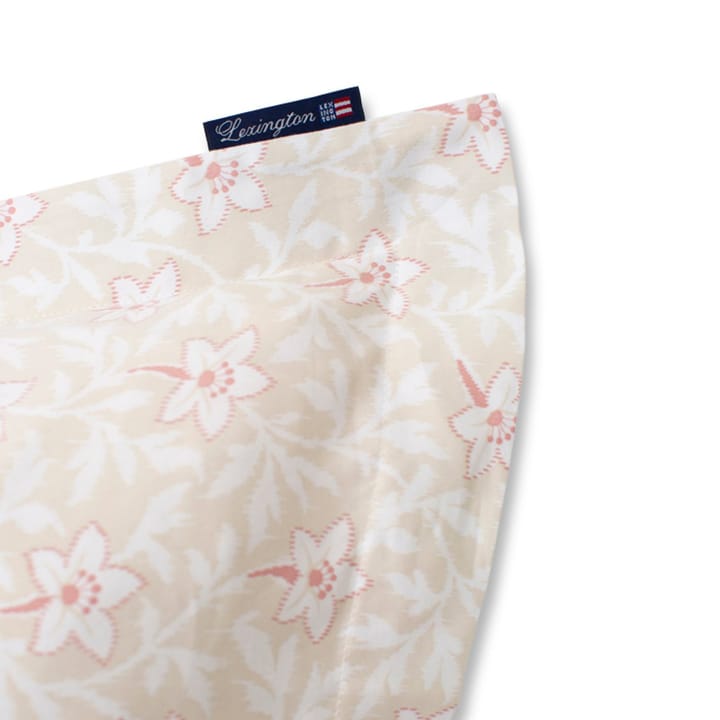Flower Print Cotton Sateen örngott 65x65 cm - Ljusbeige-vit - Lexington
