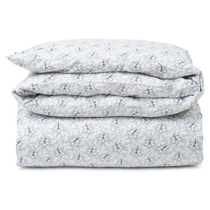 Flower Print Cotton Sateen påslakan 150x210 cm - Grå-blå - Lexington