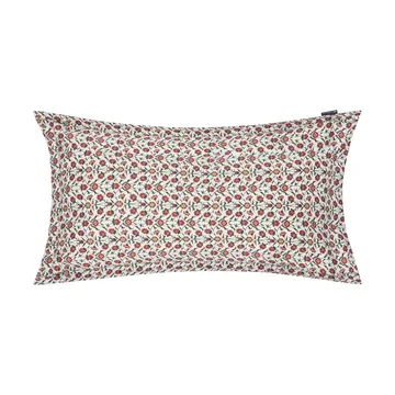 Flower printed cotton sateen örngott 50x90 cm - White-red-green-beige - Lexington