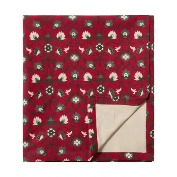 Flower printed ekologisk bomull bordsduk - Red-beige-green, 150x250 cm - Lexington