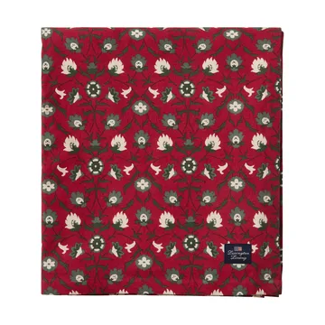 Flower printed ekologisk bomull bordsduk - Red-beige-green, 150x350 cm - Lexington