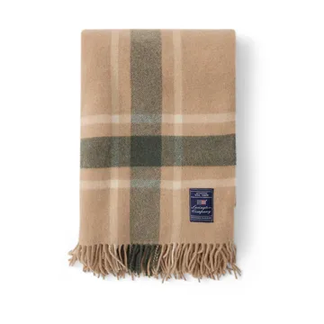 Frame checked recycled pläd 130x170 cm - Beige-grön - Lexington