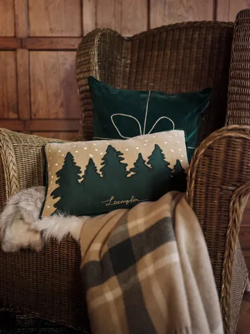 Frame checked recycled pläd 130x170 cm - Beige-grön - Lexington