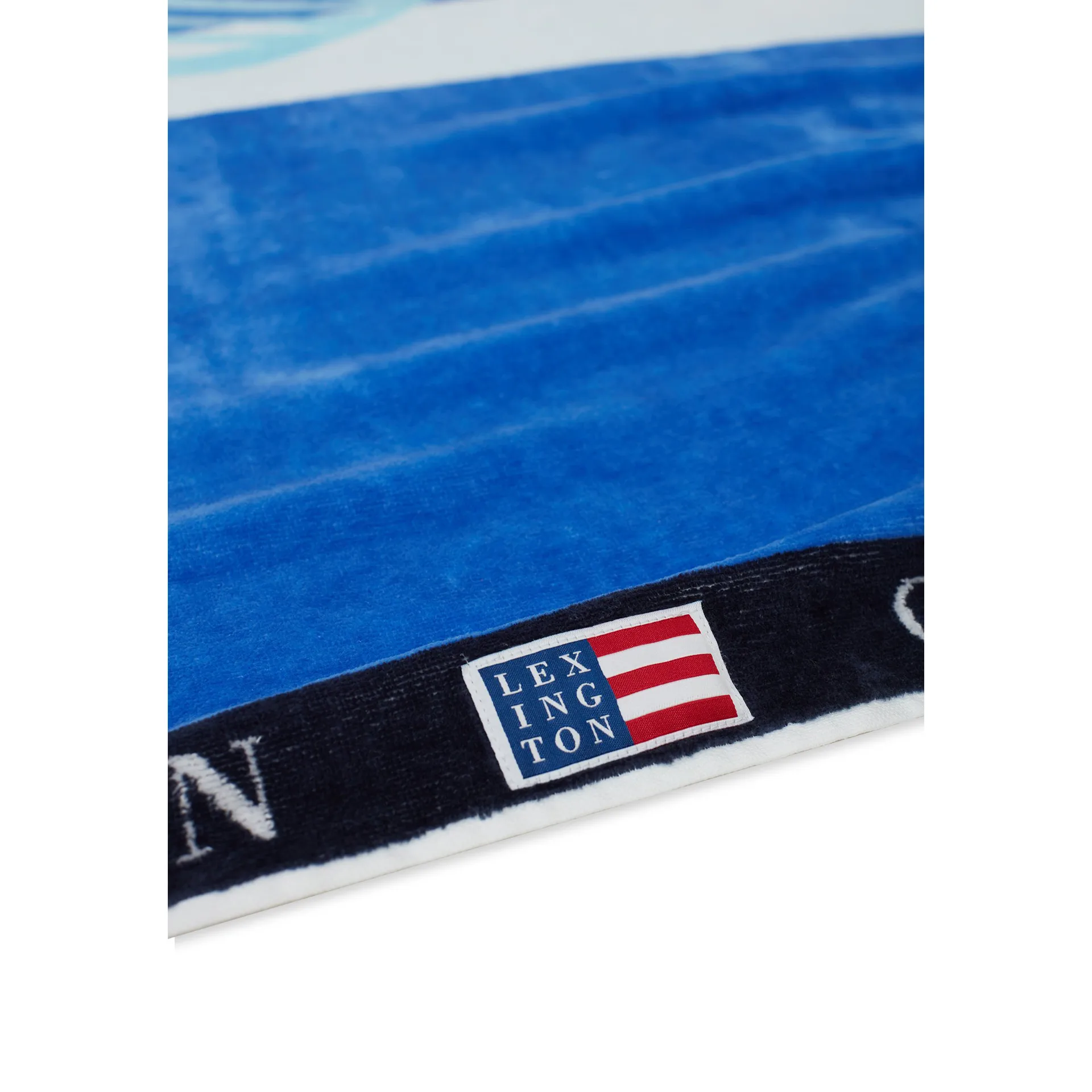 Graphic Cotton Velour badlakan 100x180 cm, Blue-white Lexington