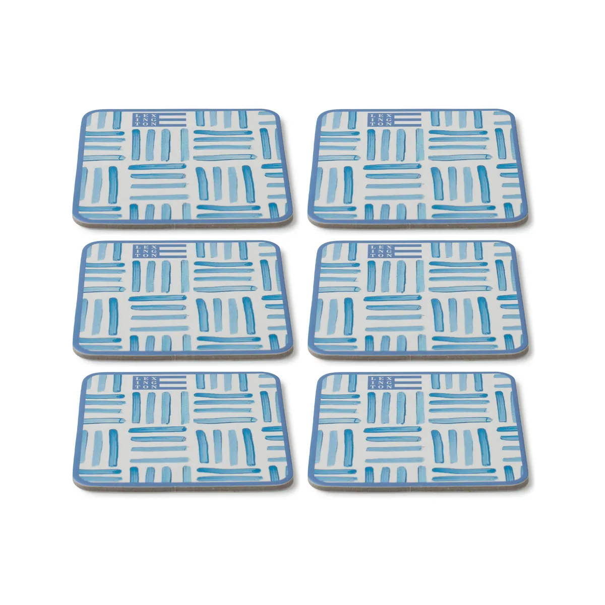 Lexington Graphic Printed glasunderlägg 6-pack Blue-White