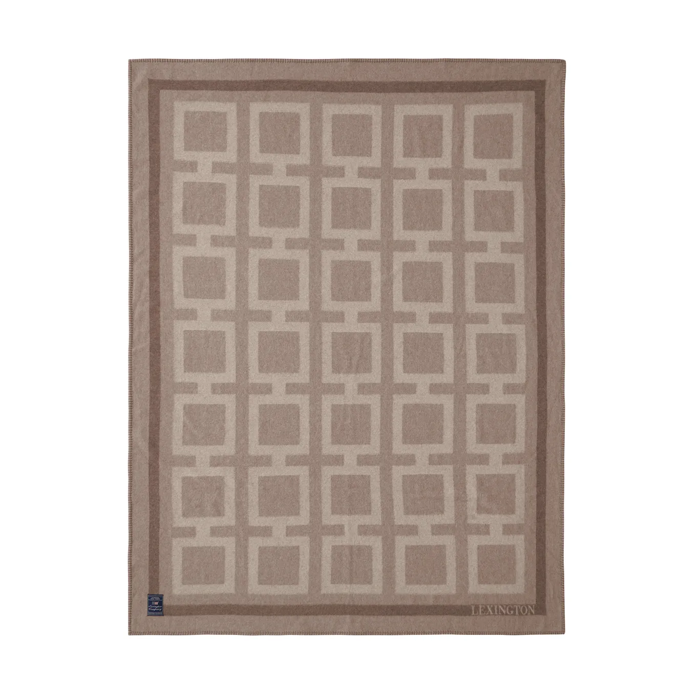 Graphic Recycled ullpläd 130x170 cm, Light beige Lexington