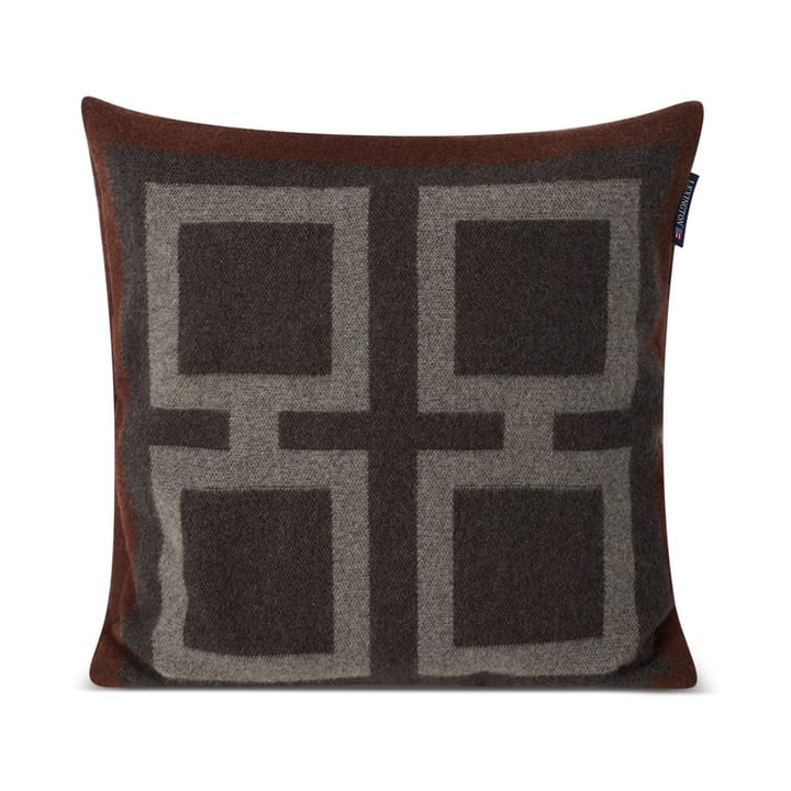 Graphic Recycled Wool kuddfodral 50x50 cm - Dark gray-white-brown - Lexington