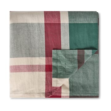 Grön-röd Checked linne/bomulls bordsduk - 150x350 cm - Lexington