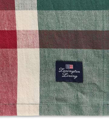 Grön-röd Checked linne/bomulls bordsduk - 150x350 cm - Lexington