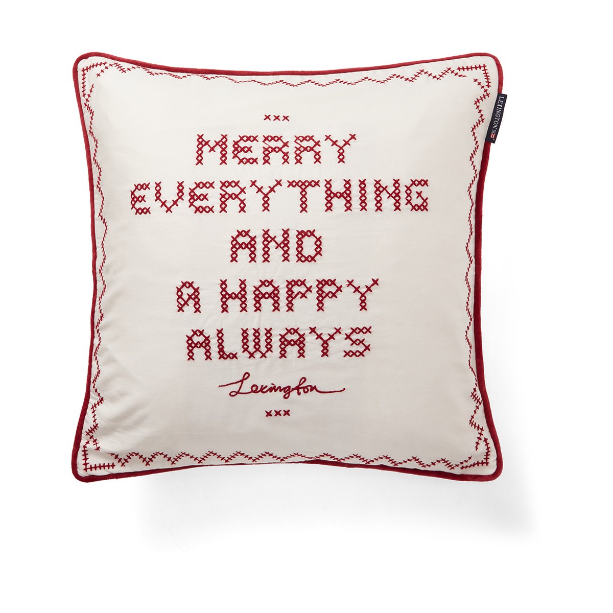 Lexington Happy always kuddfodral 50x50 cm Vit-röd | Skandinavisk Design | Kuddfodral | Vit