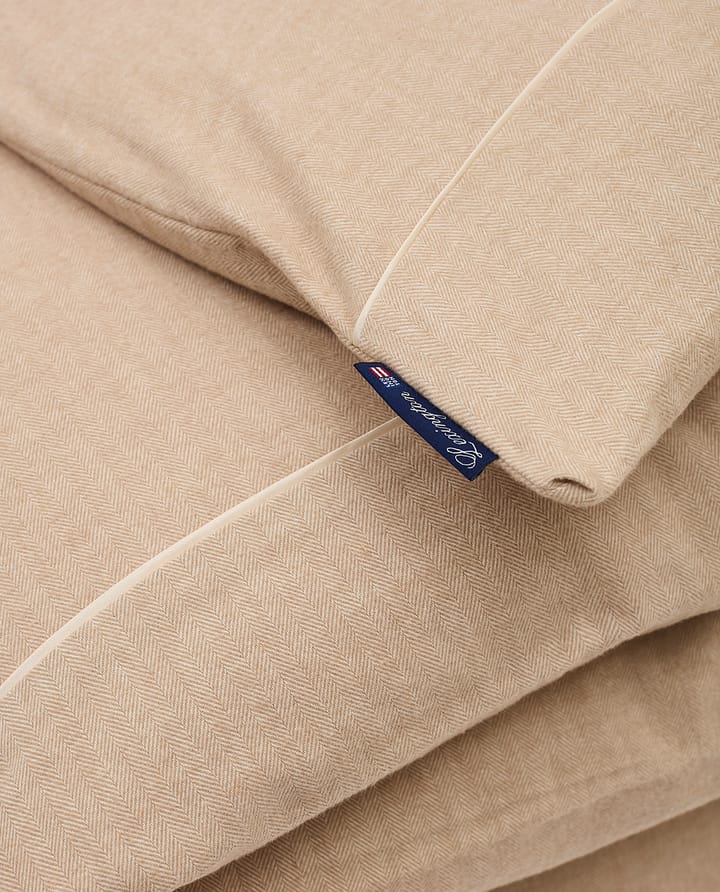 Herringbone Flannel påslakan 150x210 cm, Beige-off white Lexington