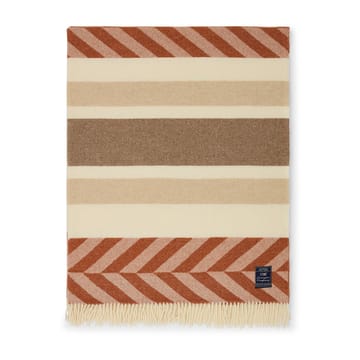 Herringbone Striped Recycled Wool pläd 130x170 cm - Copper-brown - Lexington
