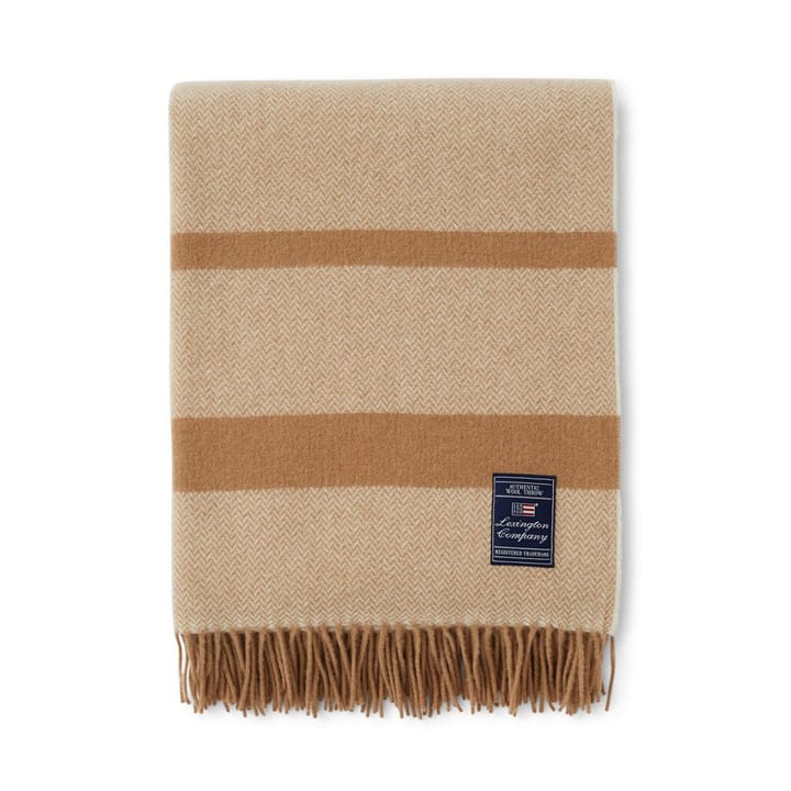 Herringbone ullpläd 130x170 cm - Beige - Lexington