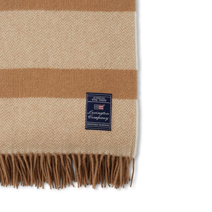 Herringbone ullpläd 130x170 cm - Beige - Lexington