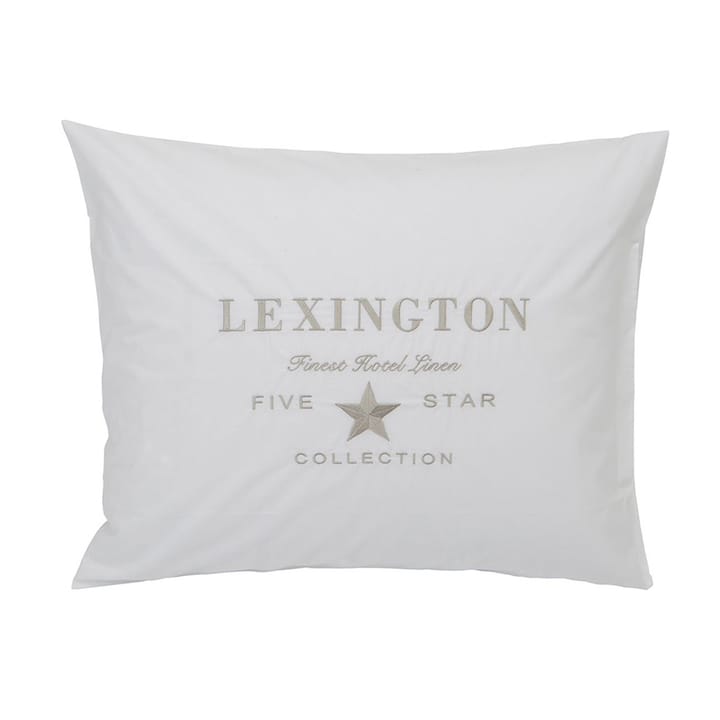 Hotel Embroidery örngott 50x60 cm - Vit-ljusbeige - Lexington