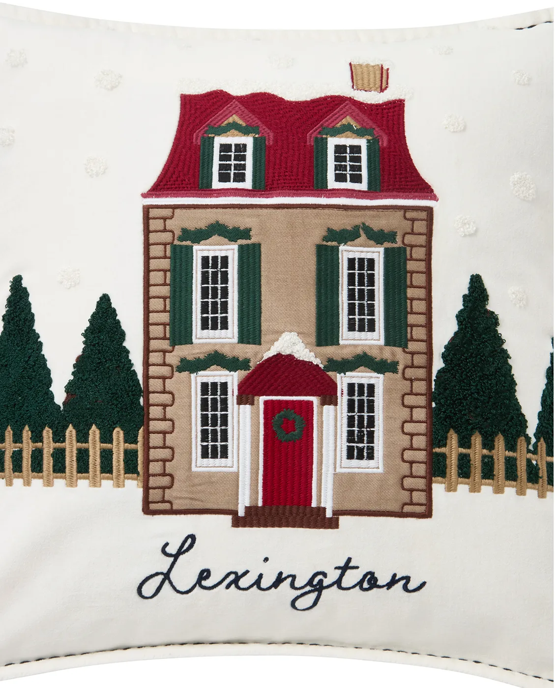 House ekologisk sammetsbomull kuddfodral 50x50 cm, White-multi Lexington