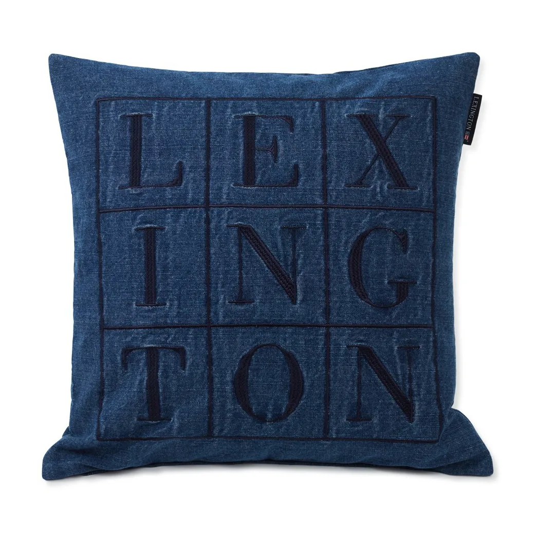 Icons Denim Logo kuddfodral 50x50 cm, Denim blue Lexington