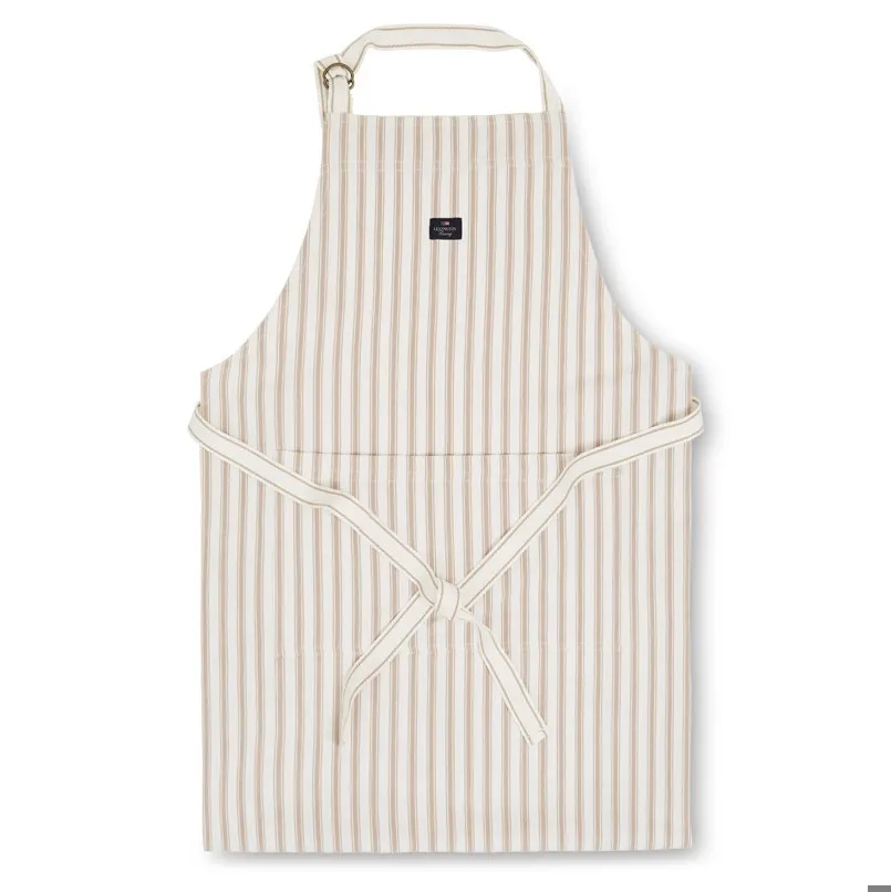 Lexington Icons Herringbone Striped förkläde Beige-white