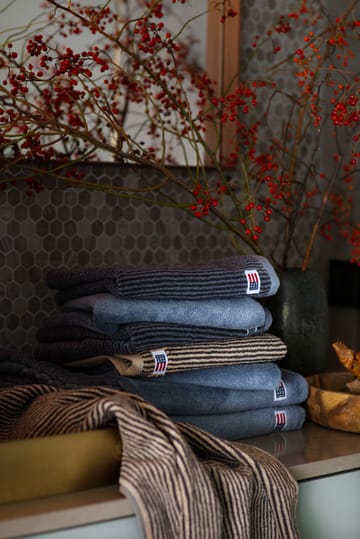 Icons Original Striped badhandduk 70x130 cm - Tan-dark gray - Lexington