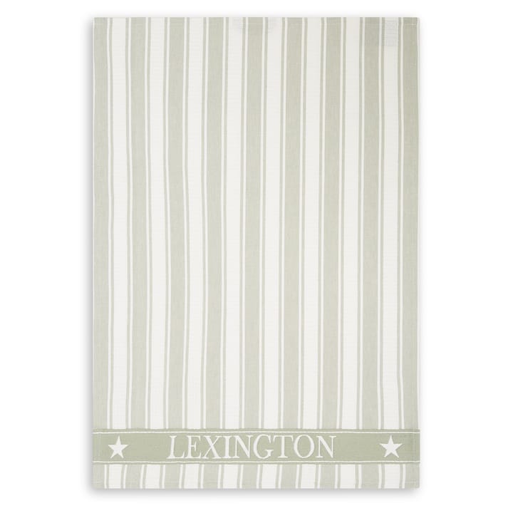 Icons Waffle Striped kökshandduk 50x70 cm - Sage green-white - Lexington