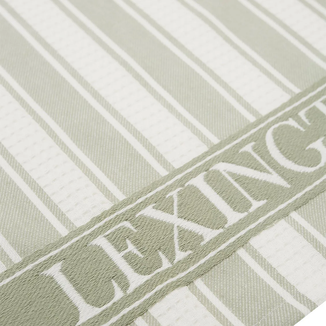 Icons Waffle Striped kökshandduk 50x70 cm, Sage green-white Lexington