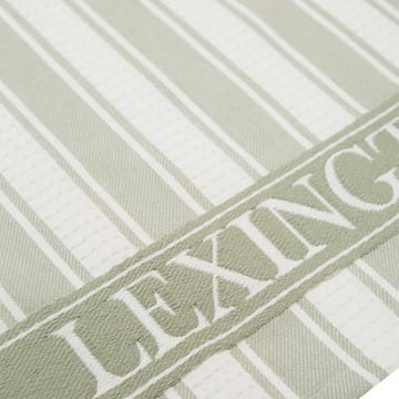 Icons Waffle Striped kökshandduk 50x70 cm - Sage green-white - Lexington