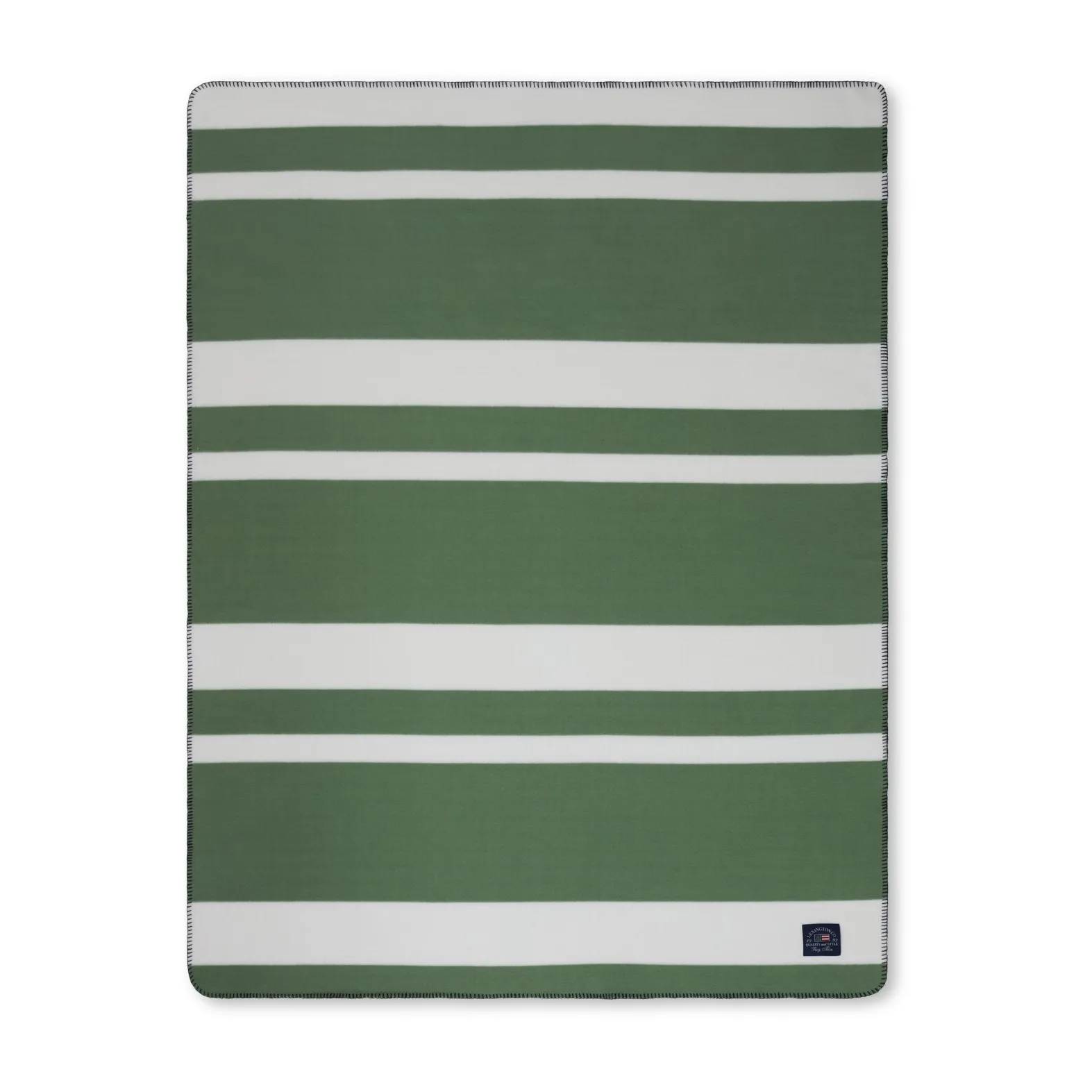 Irregular Striped Fleecefilt 130x170 cm, Green-White Lexington