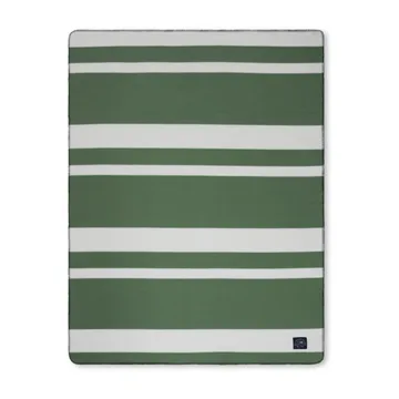 Irregular Striped Fleecefilt 130x170 cm - Green-White - Lexington