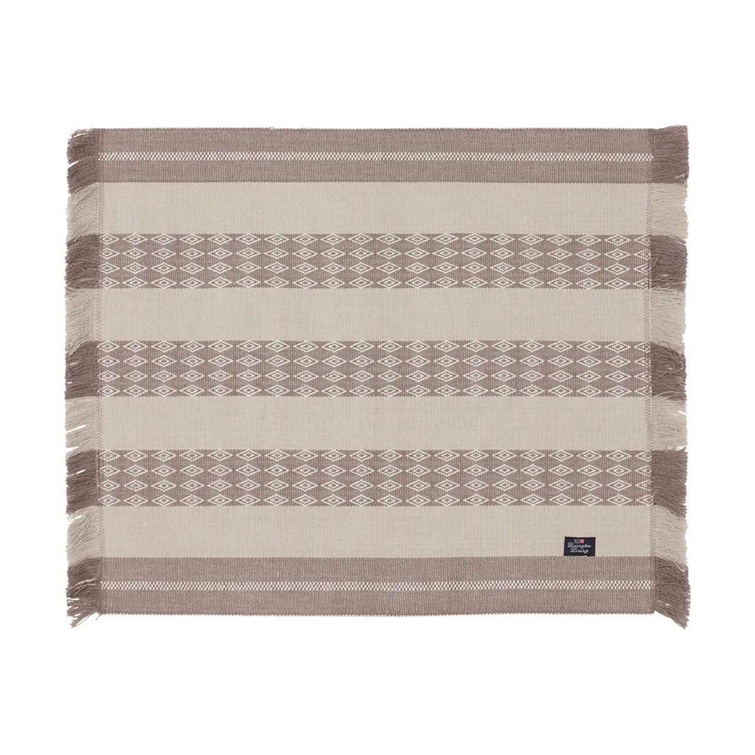 Jacquard Striped bordstablett 40x50 cm, Beige Lexington