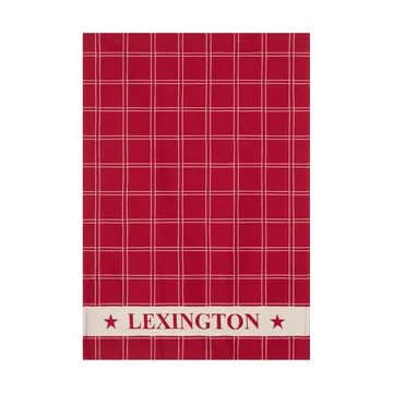 Jacquardvävd bomull kökshandduk 2-pack - Red-white, 50x70 cm - Lexington