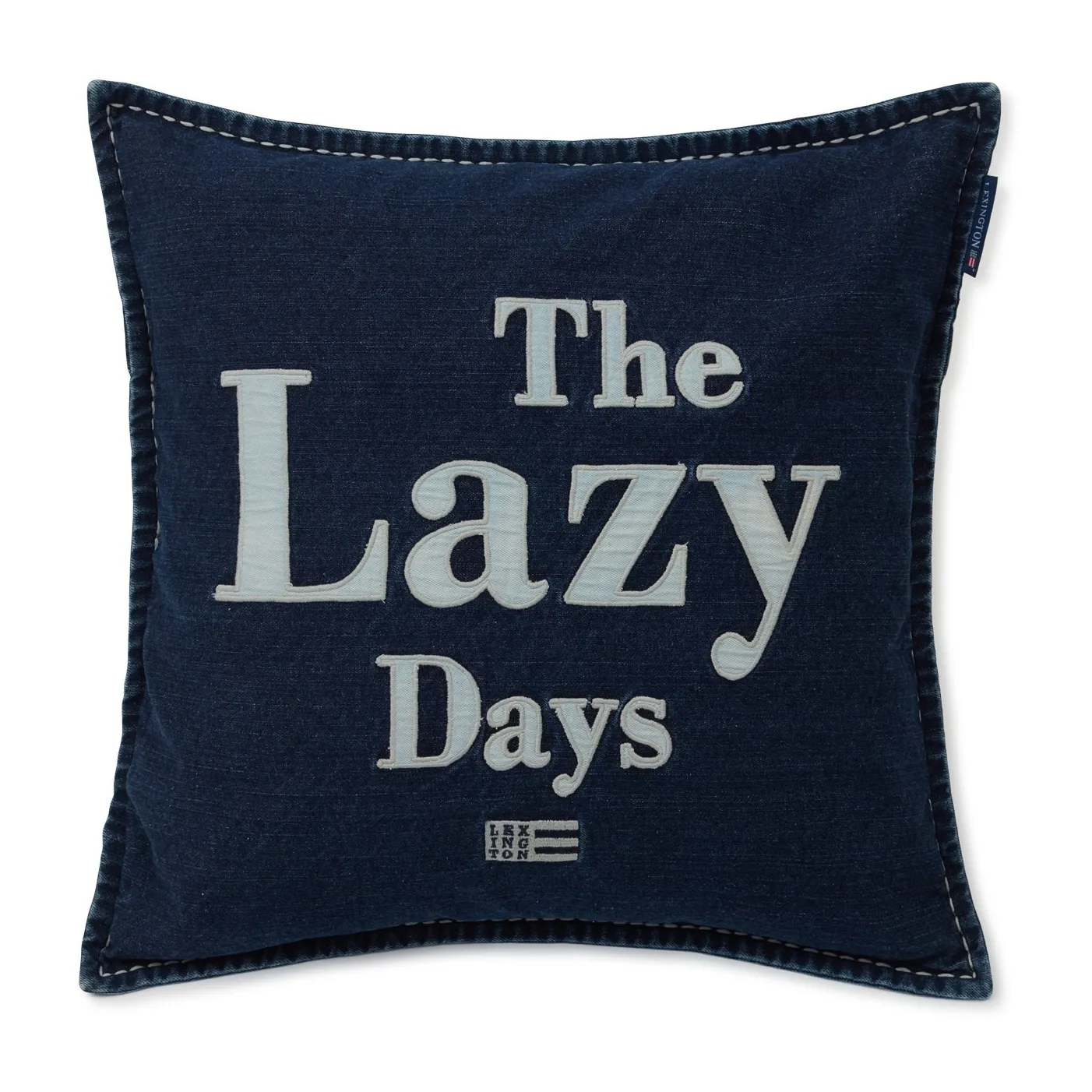 Lazy Days Denim Twill Cotton kuddfodral 50x50 cm, Denim blue Lexington
