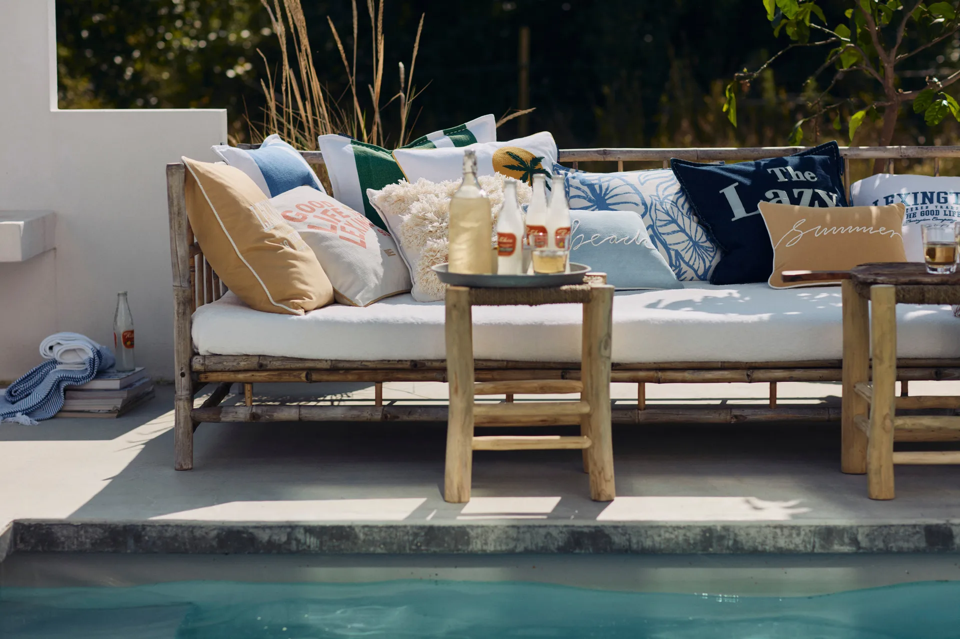 Lazy Days Denim Twill Cotton kuddfodral 50x50 cm, Denim blue Lexington