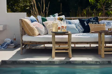 Lazy Days Denim Twill Cotton kuddfodral 50x50 cm - Denim blue - Lexington