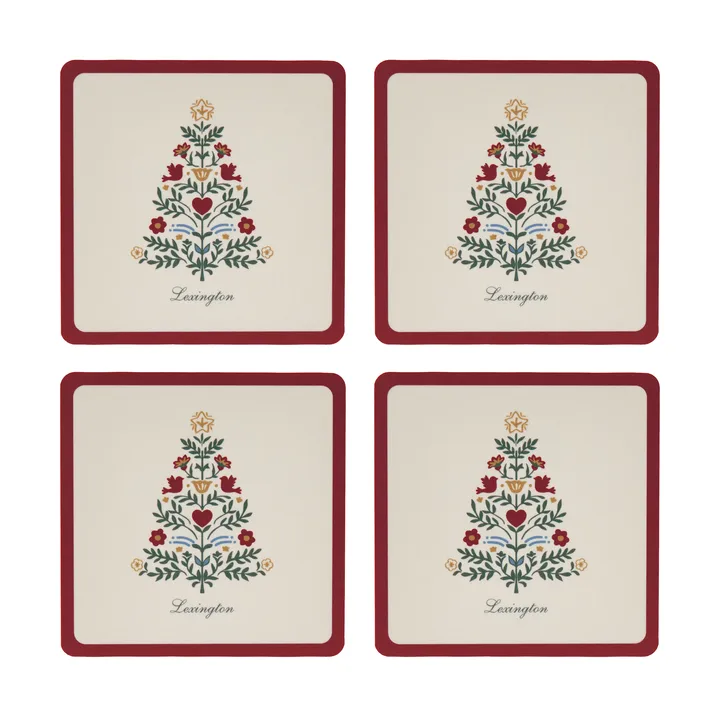 Lexington laminerade glasunderlägg - Red-light beige, 9x9 cm, 4-pack - Lexington