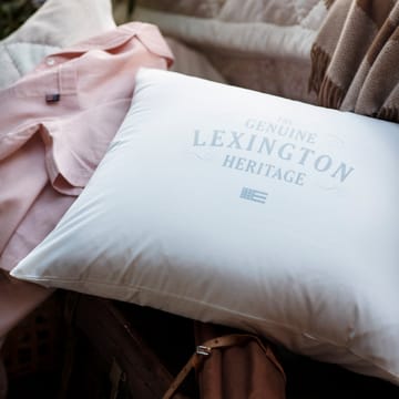 Lexington Printed Cotton Poplin örngott 50x60 cm - Vit-ljusgrå - Lexington