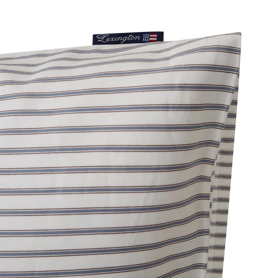 Lexington Striped örngott tencel 50x60 cm, White-steel blue Lexington