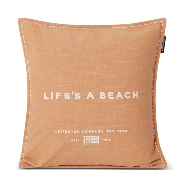 Life's A Beach Embroidered kuddfodral 50x50 cm - Beige-vit - Lexington