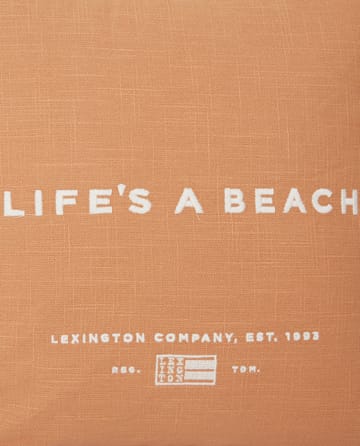 Life's A Beach Embroidered kuddfodral 50x50 cm - Beige-vit - Lexington