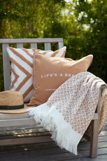 Life's A Beach Embroidered kuddfodral 50x50 cm - Beige-vit - Lexington