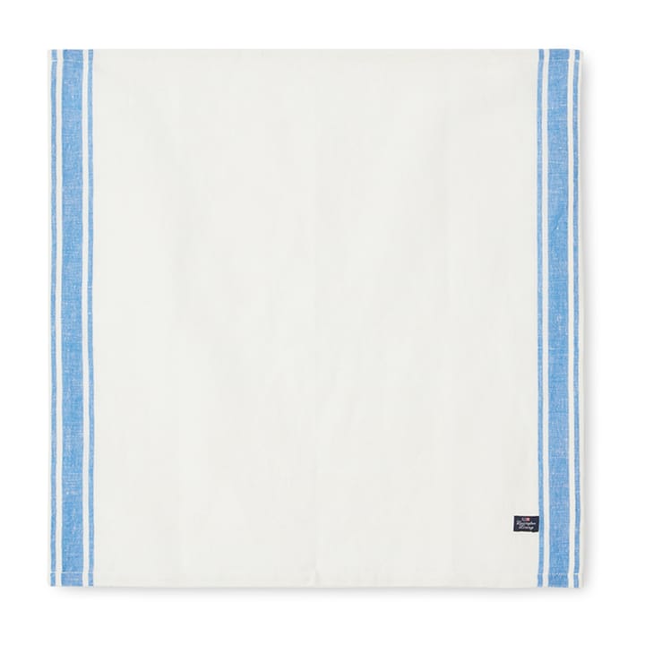 Linen Cotton Side Stripes tygservett 50x50 cm, Blå-vit Lexington
