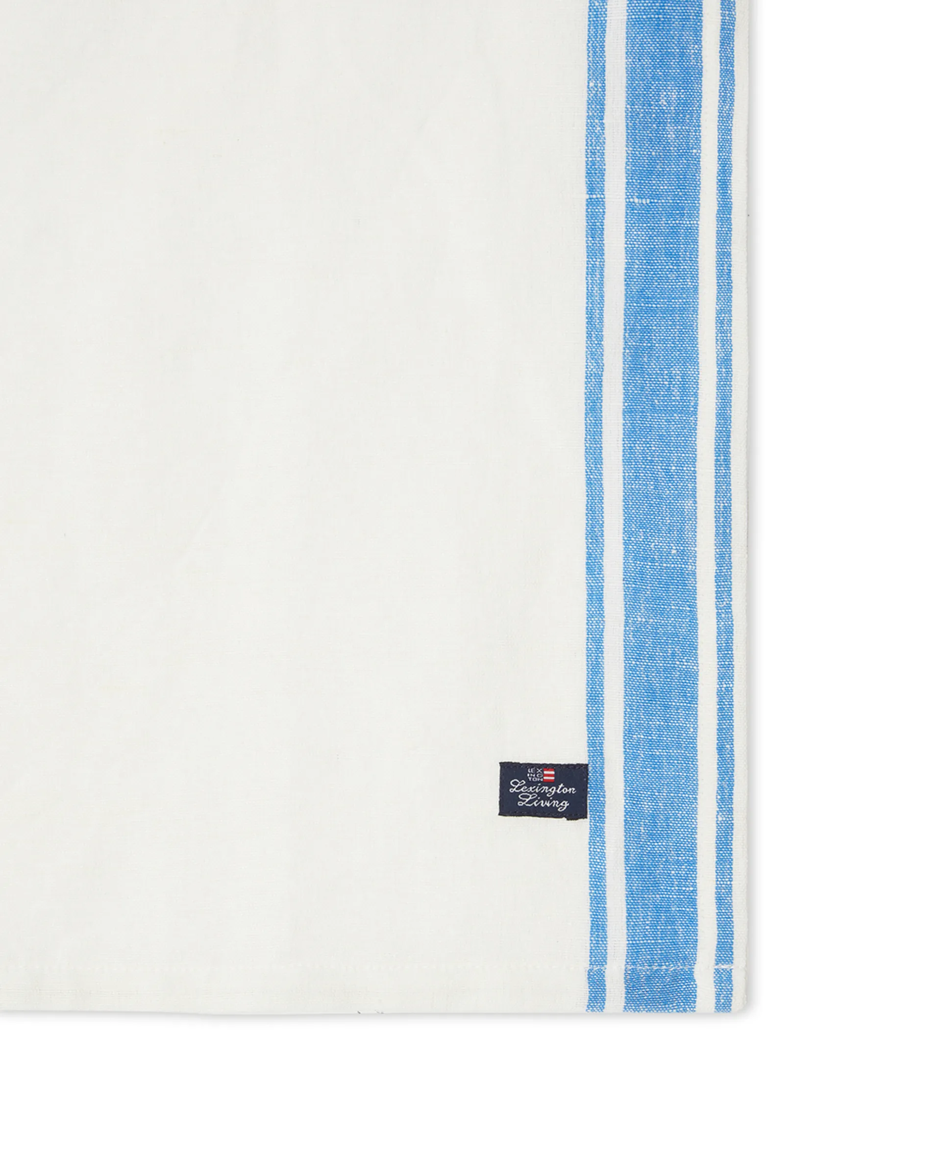 Linen Cotton Side Stripes tygservett 50x50 cm, Blå-vit Lexington