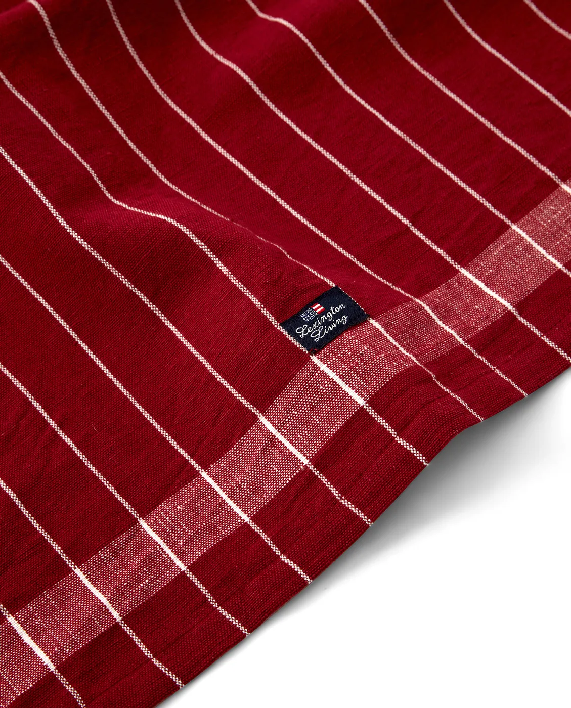 Linen Cotton Striped kökshandduk 50x70 cm, Red-white Lexington