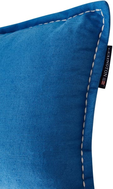 Logo Embroidered Linen/Cotton kudde 30x50 cm - Blue - Lexington