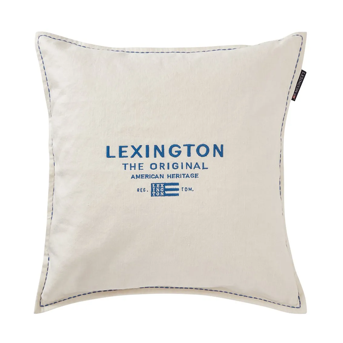 Lexington Logo Embroidered Linen/Cotton kuddfodral 50x50 cm White