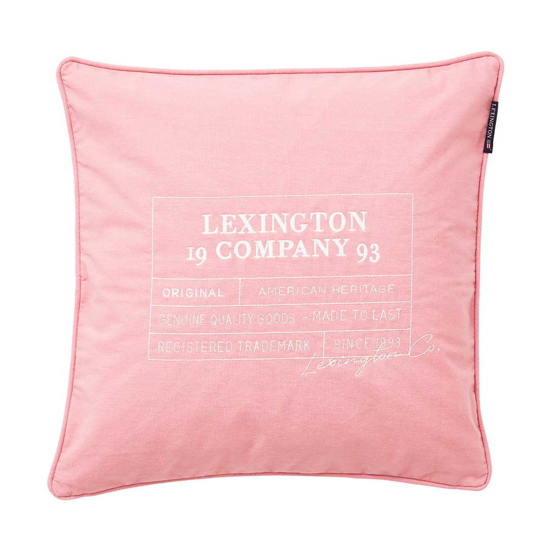 Lexington Logo Organic Cotton Canvas kuddfodral 50x50 cm Pink
