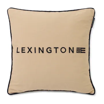 Logo Organic Cotton Twill kuddfodral 50x50 cm - Beige-dark blue - Lexington
