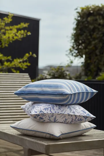 Logo Organic Cotton Twill kuddfodral 50x50 cm - Vit-blå - Lexington