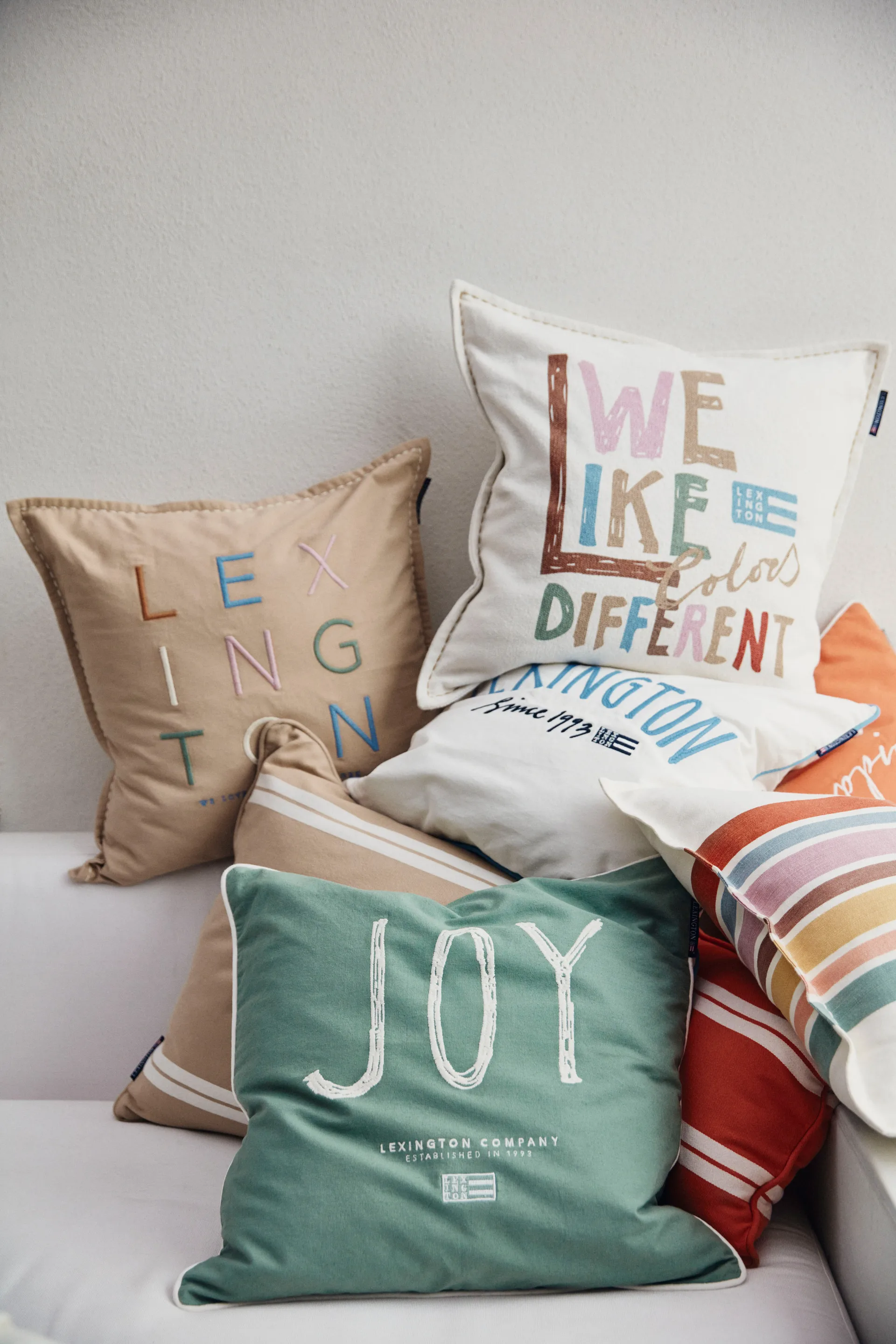 Love Different Organic Cotton kuddfodral 50x50 cm, Beige-multi Lexington