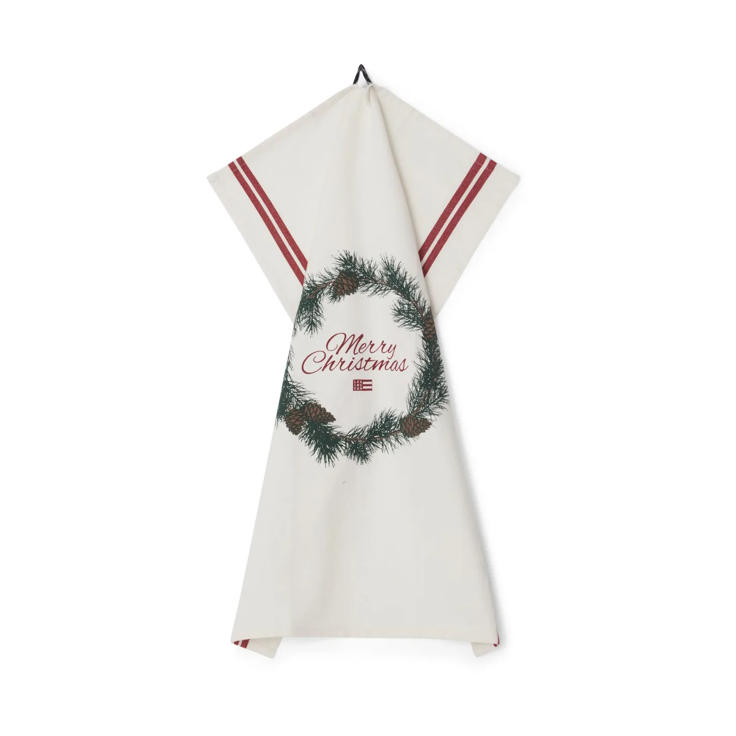Merry Christmas Org Cotton kökshandduk 50x70 cm, White-red-green Lexington
